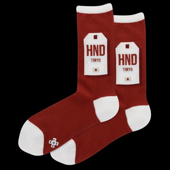 HotSox TOKYO Luggage Tag Crew Socks - Picture 1 of 1
